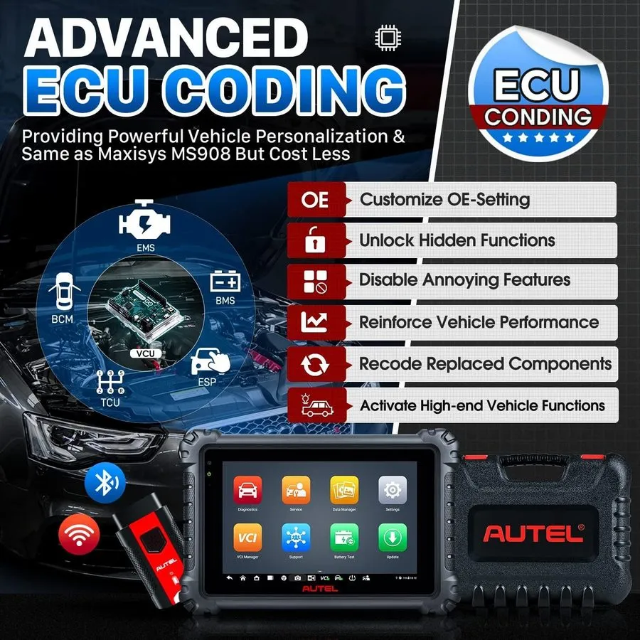 Диагностический сканер 2026 Autel MaxiSys MK906 Pro Coding Full Systems Diagnost