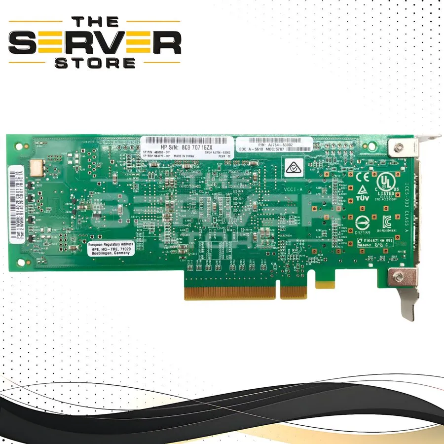 Контроллер AJ764-63002 HP QLogic QLE2562 PCIe 8Gb FC HBA, HP SP# 489191-001, Low