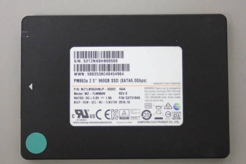 SSD-накопитель MZ7LM960HMJP-000MV Samsung PM863a 960GB TLC SATA 6Gbps 2.5” SSD M