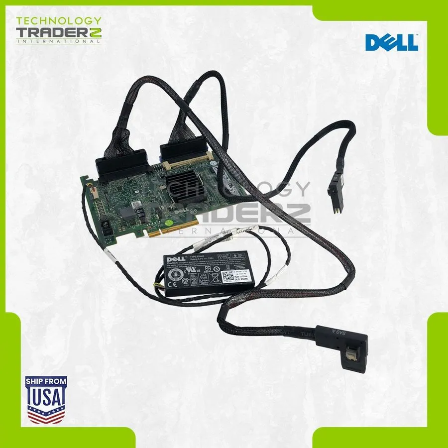 Контроллер T954J Dell PERC 6/I DC SAS 3Gb PCI-E RAID Controller Card W/ 1x 0RF28 — фото лота 1