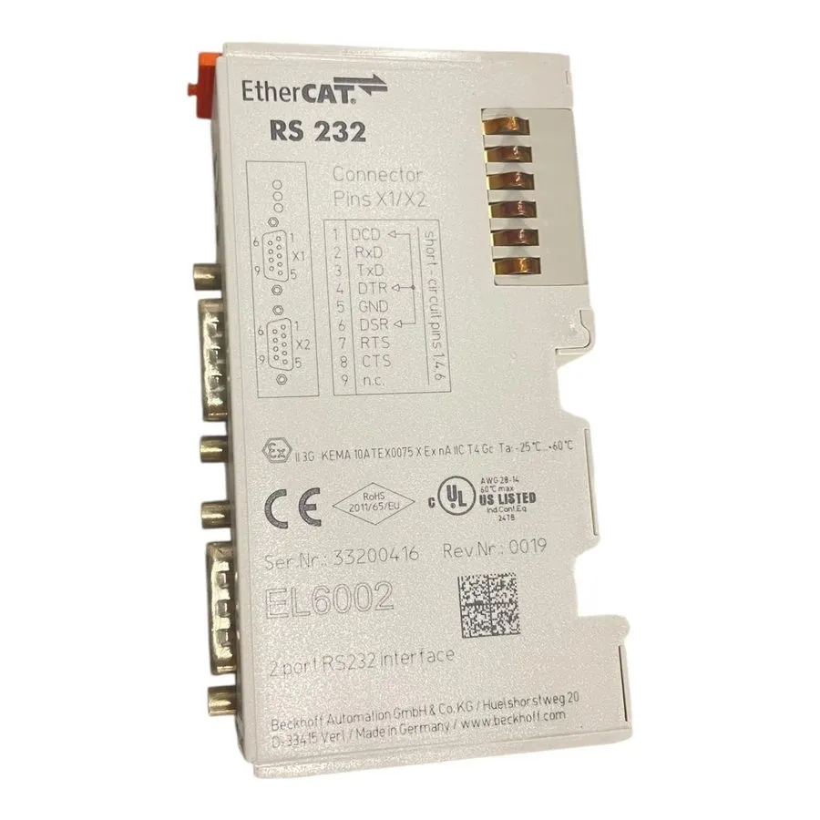 Модуль ввода-вывода EL6002 BECKHOFF EtherCAT Terminal — фото лота 1