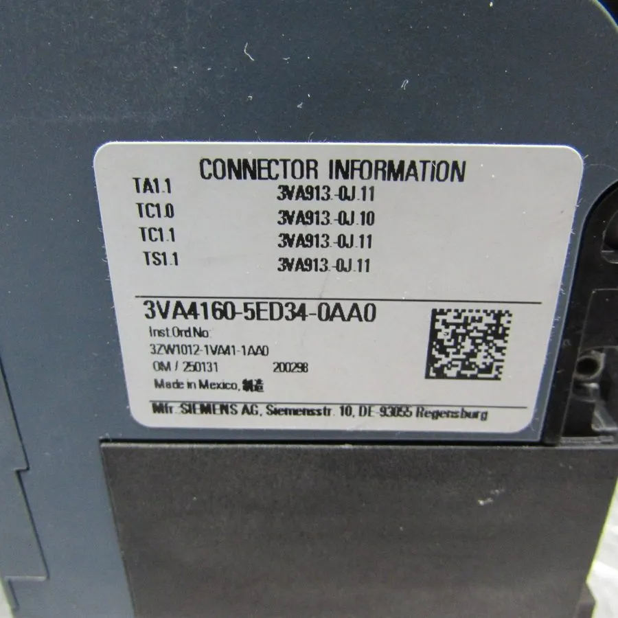 Автоматический выключатель SIEMENS CIRCUIT BREAKER 3VA4160-5ED34-0AA0 60A 600Y/3