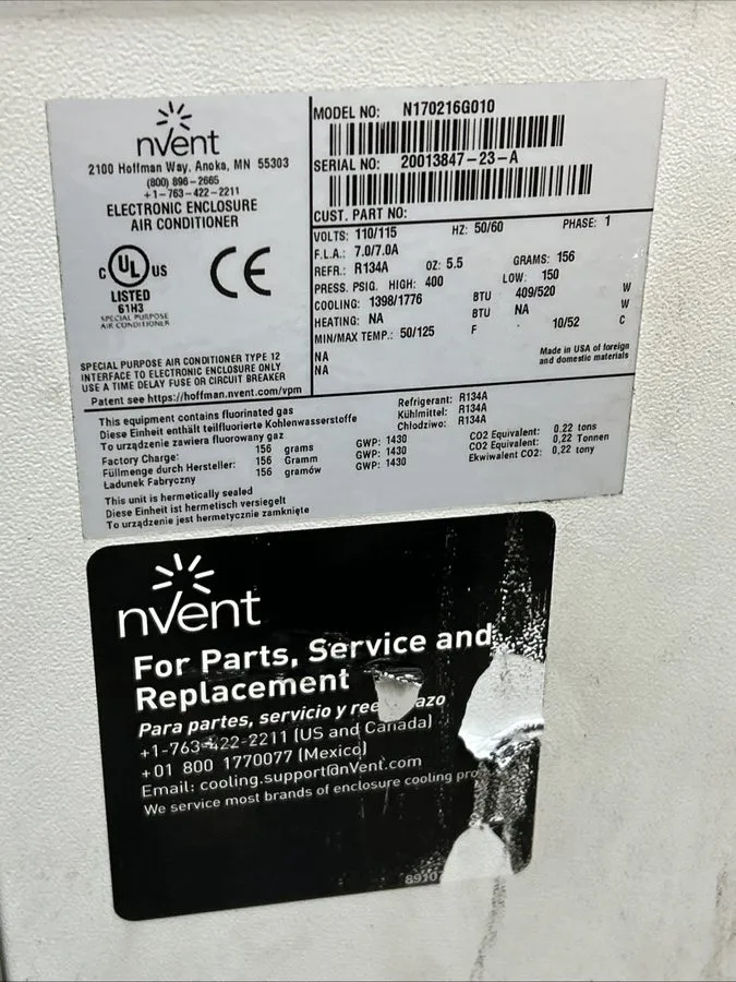 Кондиционер Hoffman/Pentair N170216G010 Enclosure Air Conditioner 115V 1400-1800 — фото лота 2