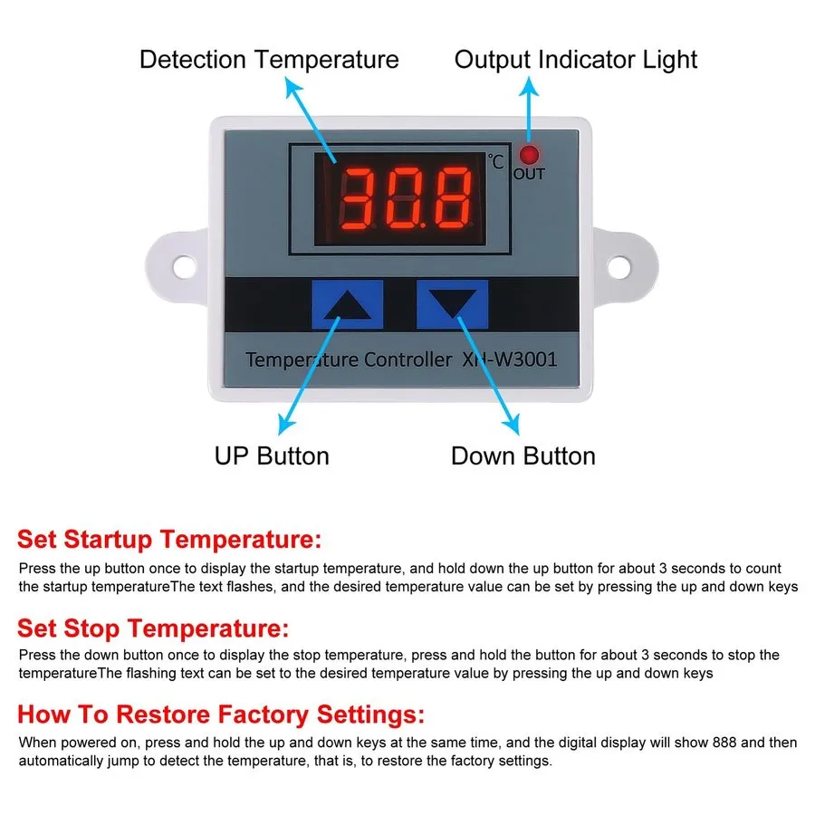 Датчик температуры XH-W3001 Digital LED Temperature Controller Module Digital Th