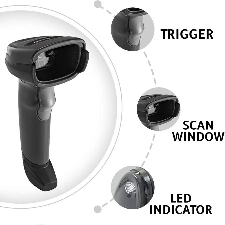 Сканер штрих-кода Zebra DS2208 Wired 2D Barcode Scanner Handheld USB POS Imager  — фото лота 1