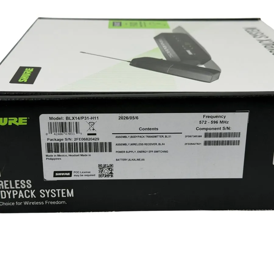 Радиосистема Shure BLX14/P31 UHF Wireless Microphone System Perfect