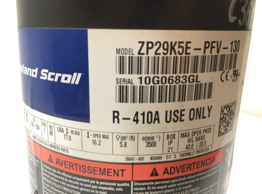 Компрессор Copeland ZP29K5E-PFV-130 Scroll Compressor 2.5-Ton 208-230V 1PH 31100