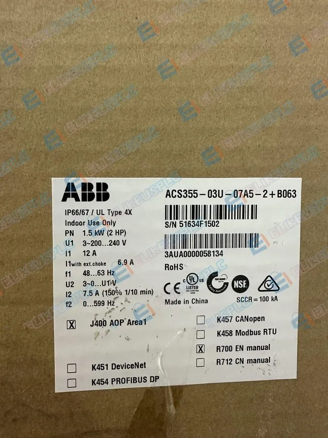 Частотный преобразователь ABB ACS355-03U-07A5-2+B063 AC Drive Variabile Velocit�