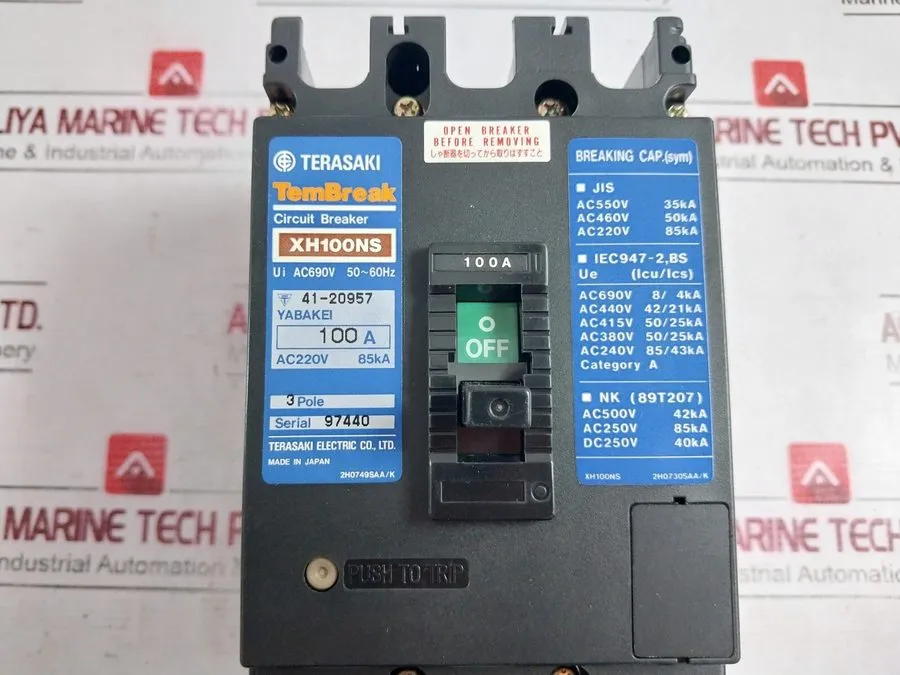 Автоматический выключатель Terasaki XH100NS Molded Case Circuit Breaker 75A 3 Po