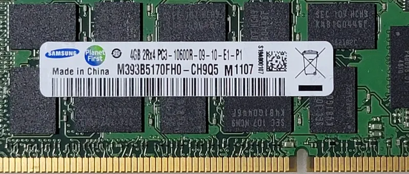 Модуль памяти Samsung X4GB 2Rx4 PC3-10600R M393B5170FH0-CH9Q5 HP 500203
