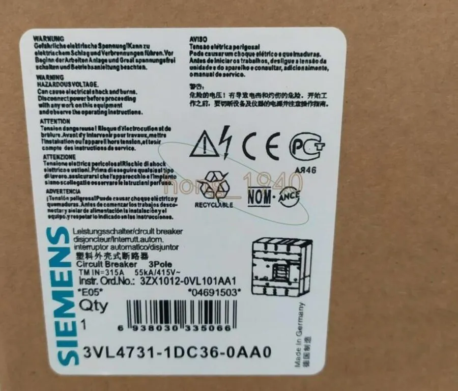 Автоматический выключатель Siemens 3VL4731-1DC36-0AA0 (3VL4740-1AA36-0AA0+3VL943