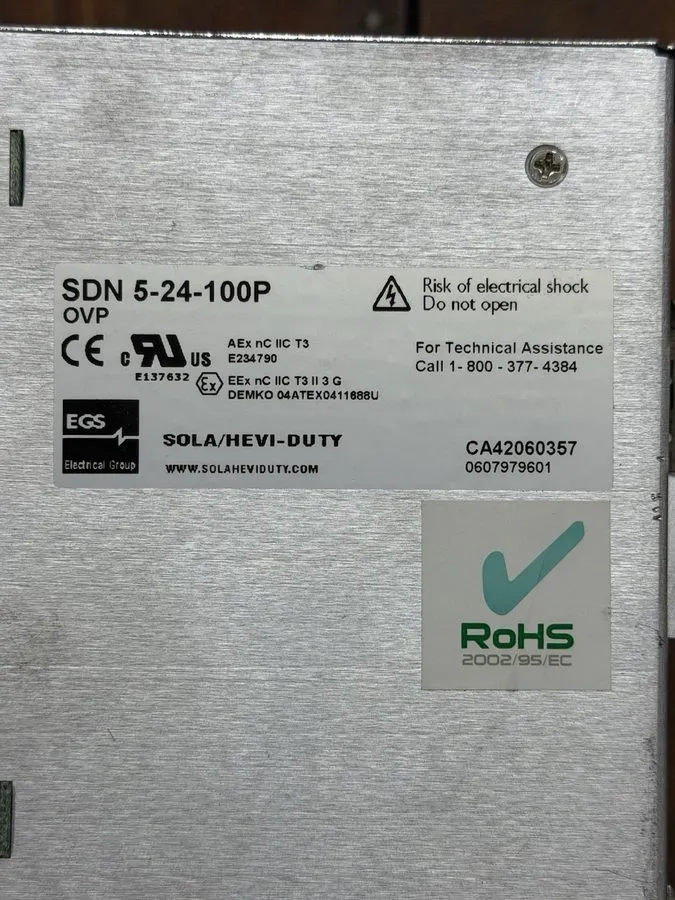Блок питания Emerson SolaHD SDN 5-24-100P Power Supply 24VDC 5A 120W DIN Rail Mo