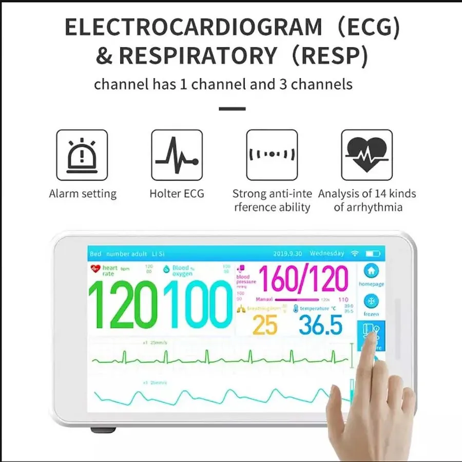 Монитор пациента Portable 5.5-inch Touch Screen 6 Parameters Patient Monitor Vit — фото лота 2