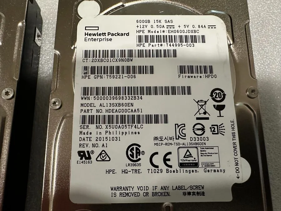 Жёсткий диск HPE EH0600JDXBC 600GB 15k SAS 12Gbps 2.5" HDD 744995-003