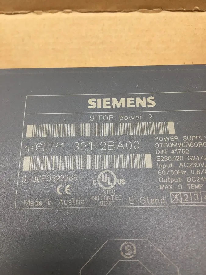 Блок питания Siemens 6EP1 331-2BA00 Sitop Power 2 Power Supply Din Rail 24VDC 2A