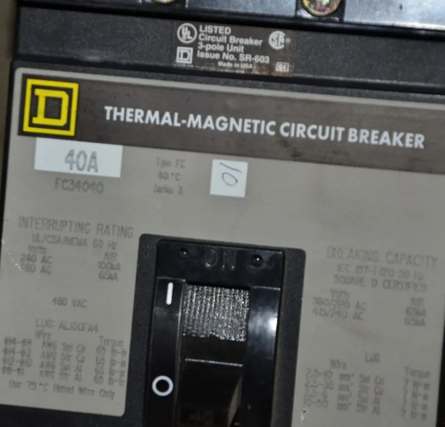 Автоматический выключатель Square D FC34040 I-line Circuit Breaker. 40A. 3P. 480