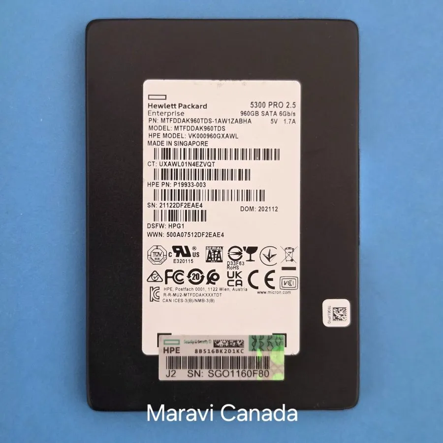 SSD-накопитель Dell Micron 960GB SATA 6Gb/s Enterprise SSD MTFDDAK960TDS DP/N 0C