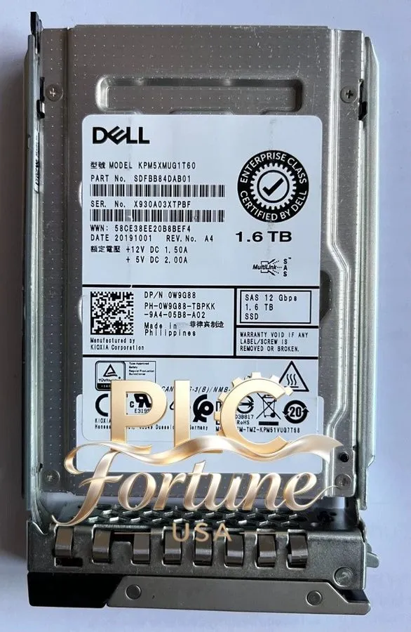 SSD-накопитель Dell D7KJJ 1.6TB SAS 12Gbps SSD Write Intensive WI 2.5 Inch Kioxi