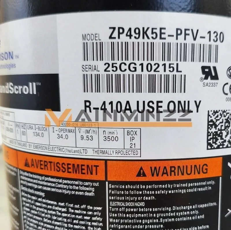 Компрессор Copeland ZP49K5E-PFV-130 Scroll Compressor R410A 208/230V 1 PH