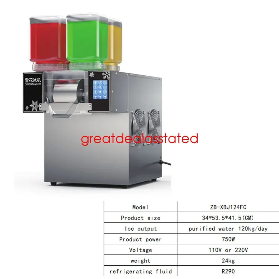Льдогенератор 120KG/24H Commercial Snowflake Ice Machine Snow Cone Shaving Maker — фото лота 3