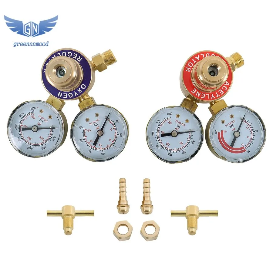 Трубопроводная арматура Oxygen Acetylene Gas Regulator Welding Cutting Torch Dua — фото лота 2