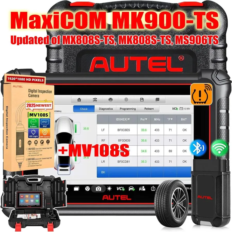 Диагностический сканер Autel MaxiCOM MK900-TS TPMS Scanner 2026 Bidirectional To
