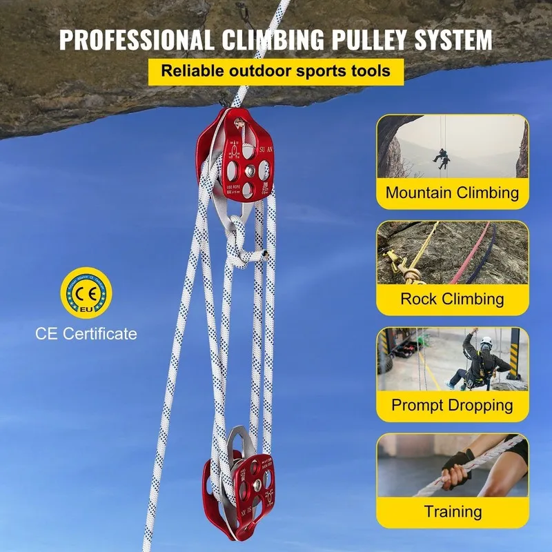 Складское оборудование Twin Sheave Block and Tackle 7700Lb Pulley System 1/2" 15