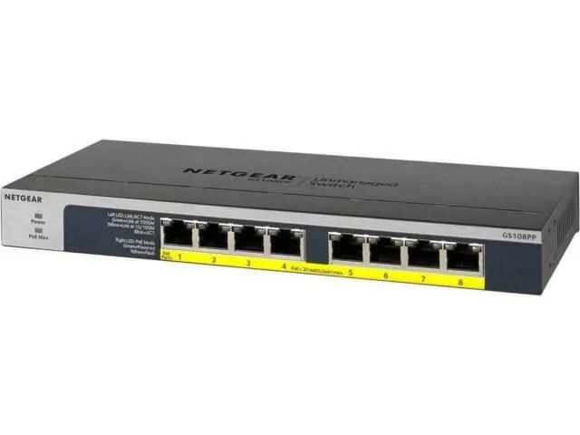Коммутатор NETGEAR GS108PP 8-Port Gigabit PoE+ Switch 123W Ethernet Unmanaged — фото лота 1