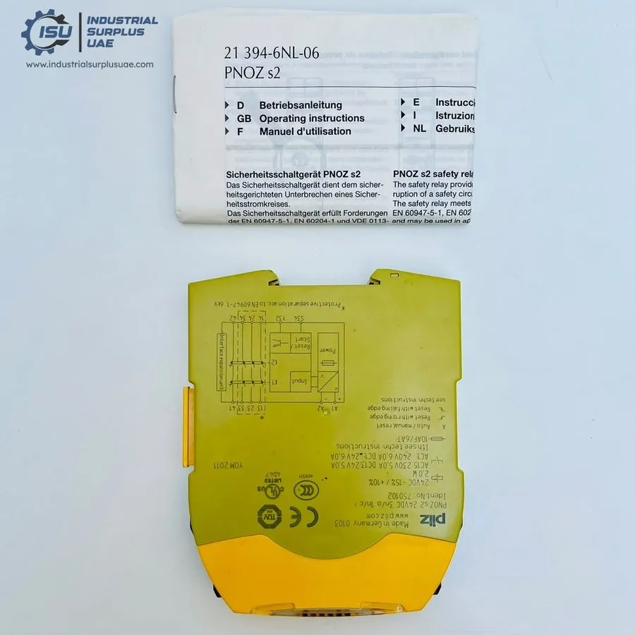 Реле безопасности Pilz 750102 PNOZ s2 C 24VDC 3n/o 1n/c safety relay