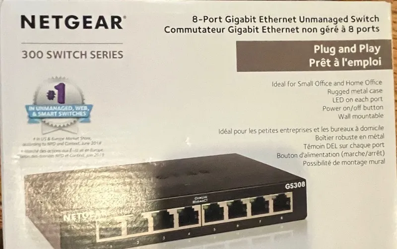 Коммутатор NETGEAR GS308 GS308-300PAS 8-Port Gigabit Ethernet Unmanaged Switch