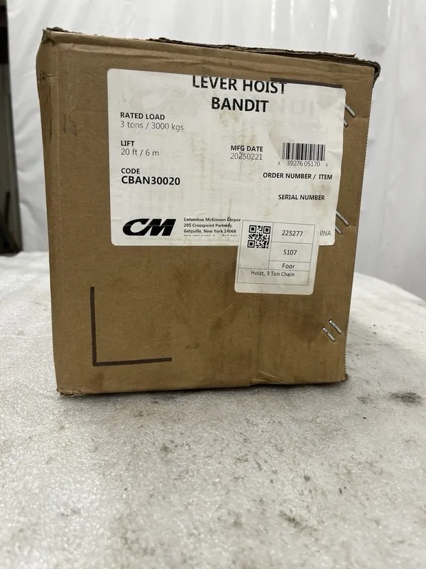 Таль CM Bandit 3 Ton Lever Chain Hoist 20 ft Lift Ratchet Hoist CBAN30020 — фото лота 1