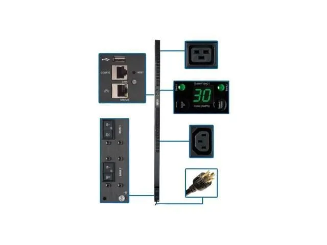 Блок розеток PDU Tripp Lite 5800W Power Distribution Unit Black Model PDUMNV30HV — фото лота 1