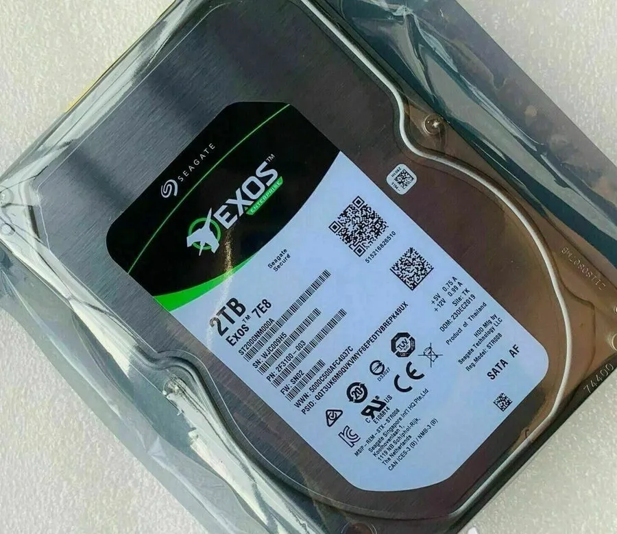 Жёсткий диск Seagate Exos 7E8 ST2000NM000A 2TB 3.5" SATA 7200RPM Enterprise Hard