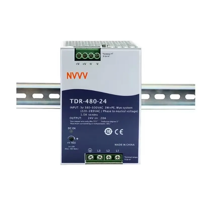 Блок питания Mean Well TDR-480-24 Industrial DIN Rail Power Supply 24VDC 20A 480