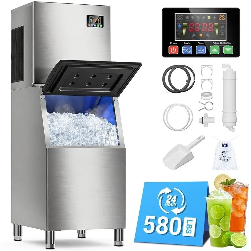 Льдогенератор Commercial Ice Machine 580Lbs/24H 400Lbs Storage Capacity