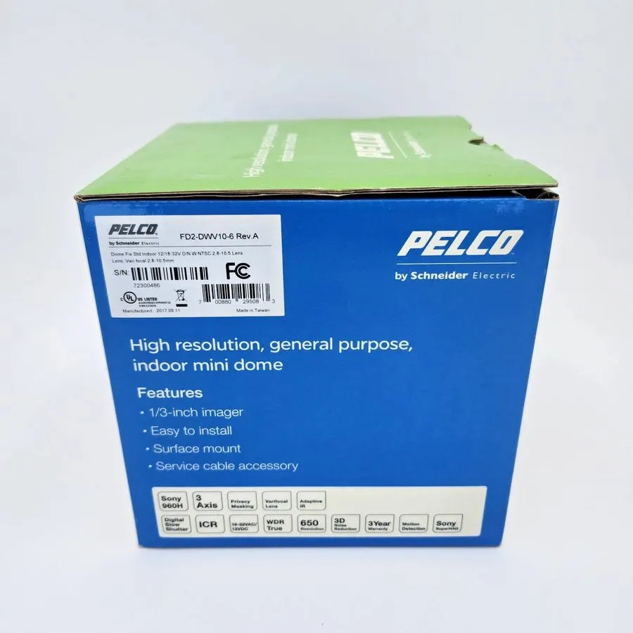 Камера Pelco FD2-DWV10-6 Security Color Camera W/650TVL 2.8-10.5mm NTSC WDR Anal — фото лота 2