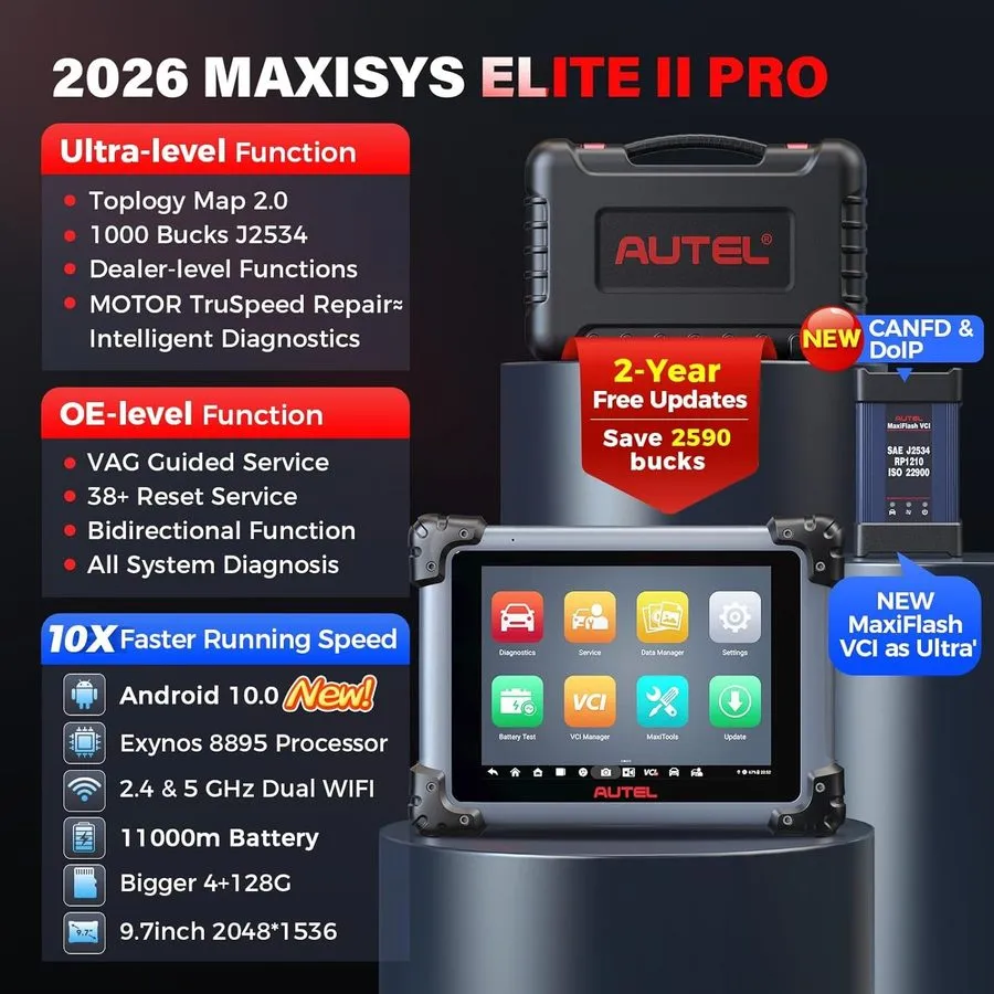 Диагностический сканер Autel MaxiSys Elite II PRO MS909 Diagnostic Scanner ECU P