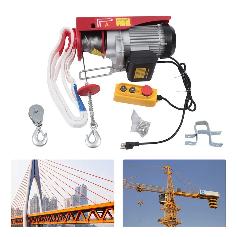 Таль 500kg/1100lb Electric Hoist Winch Lifting Crane Garage Lift Crane+Remote Co