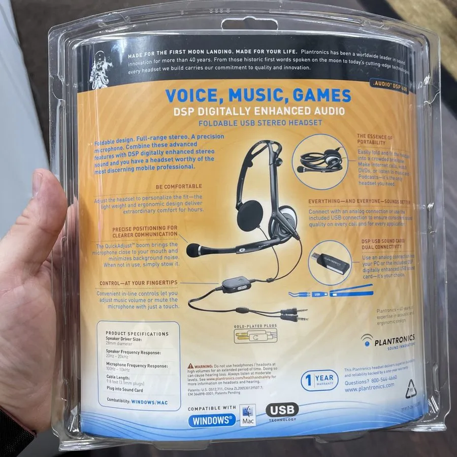 VoIP-шлюз Plantronics DSP-400 Digitally-Enhanced USB Foldable Stereo Headset Sof — фото лота 1