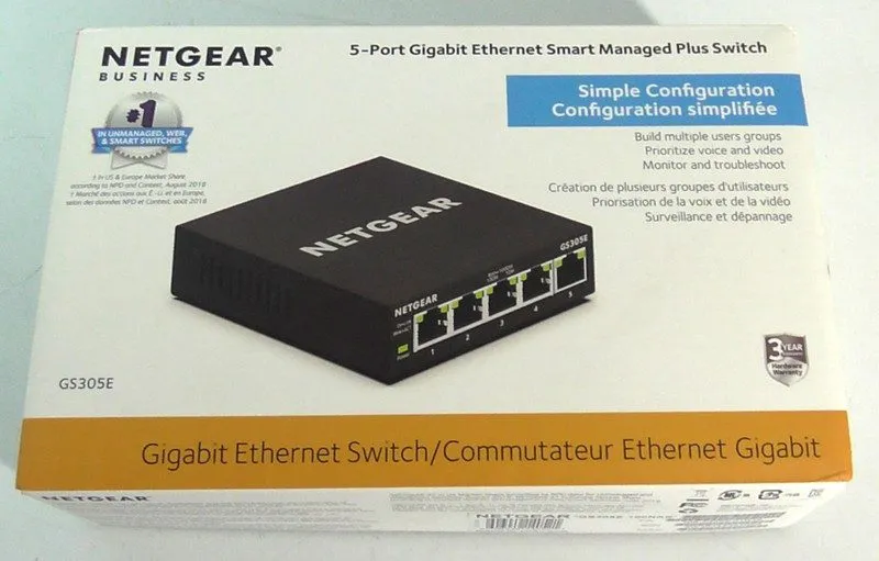 Коммутатор Netgear GS305E Smart Managed Plus 5-Port Gigabit Ethernet Switch