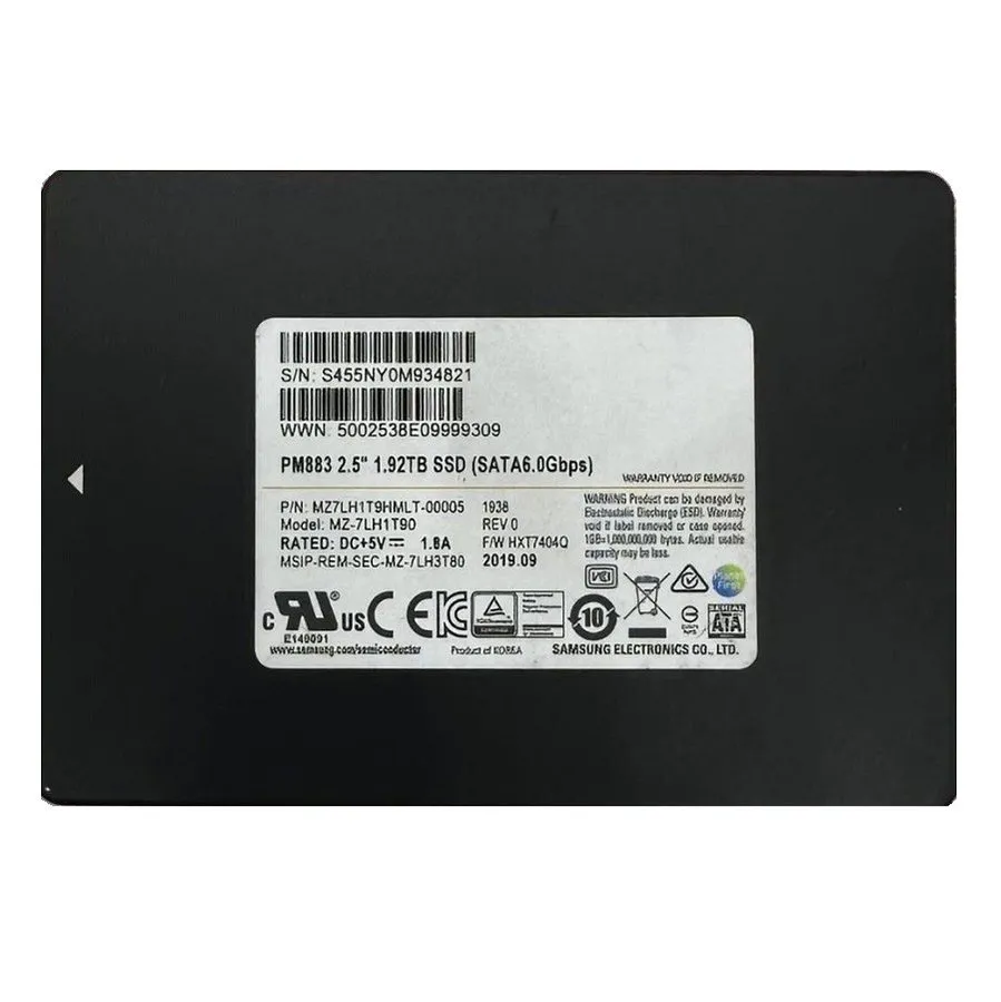 SSD-накопитель MZ7LH1T9HMLT-00005 Samsung PM883 1.92TB SATA 6Gbps RI 2.5" SSD MZ