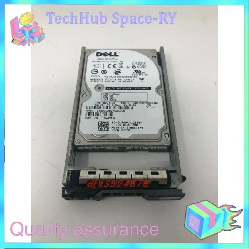 Жёсткий диск U709K Dell 300GB 10K 6Gb/s 2.5-inch SAS HDD Hard Drive HUC103030CSS — фото лота 1