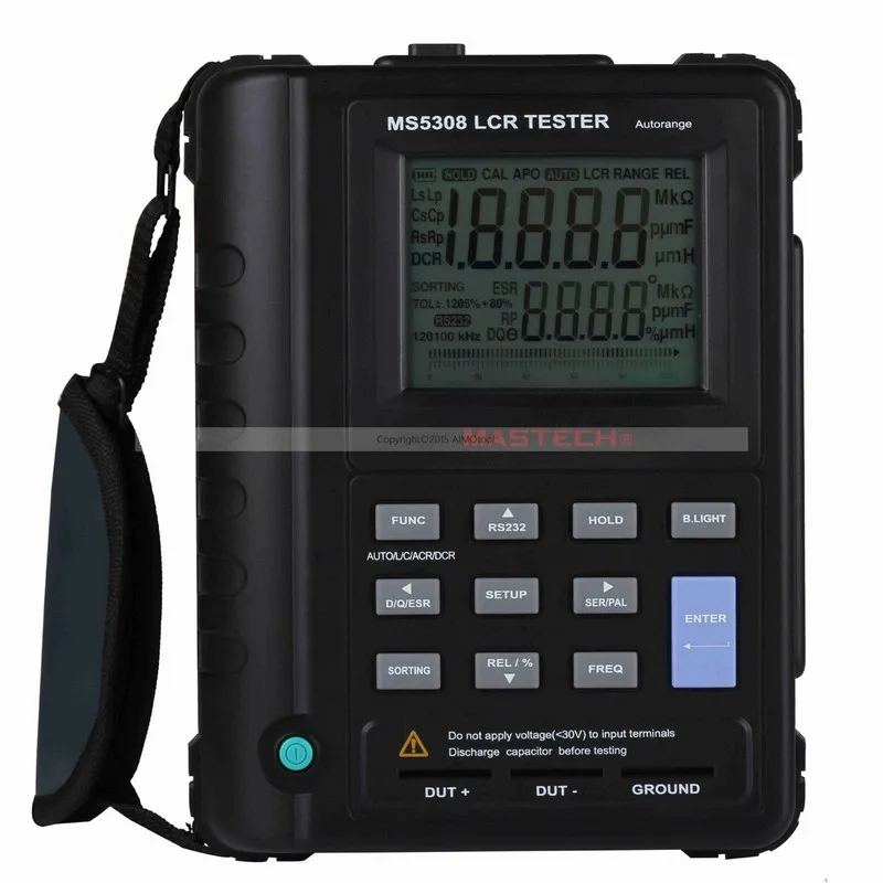 Тестер MASTECH MS5308 Handheld Portable LCR Meter 100K Hz RS232 Serial/Parallel — фото лота 1