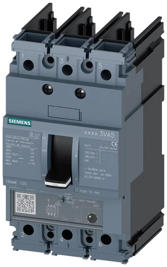 Автоматический выключатель 3VA5160-5EC31-0AA0 Siemens 60 Amp 600V 3-Pole Molded 