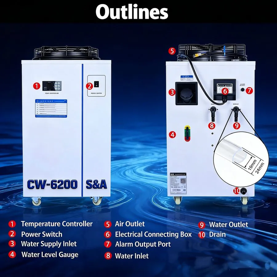 Чиллер CW-6200BN Industrial Water Chiller