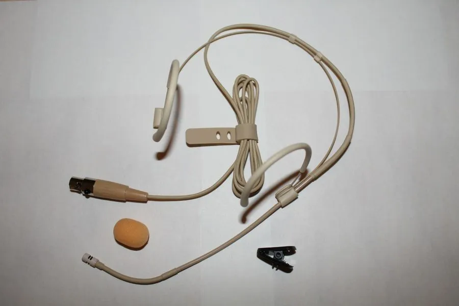 Микрофон Headset Microphone w/ Doulble Earhook для Shure Wireless-TA4F 4pin mini