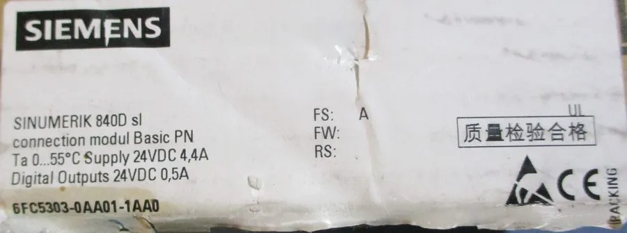 Стойка ЧПУ SIEMENS 6FC5303-0AA01-1AA0 SINUMERIK 840D sl CONNECTION MODULE BASIC 