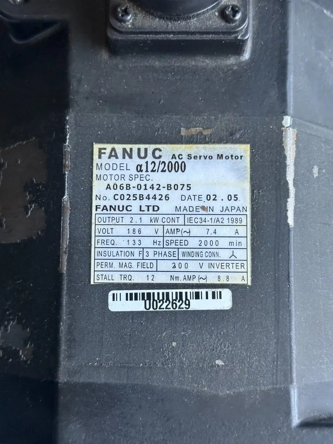 Серводвигатель Fanuc A06B-0142-B075 AC Servo Motor a12/2000 2.1kW 186V 2000rpm 7