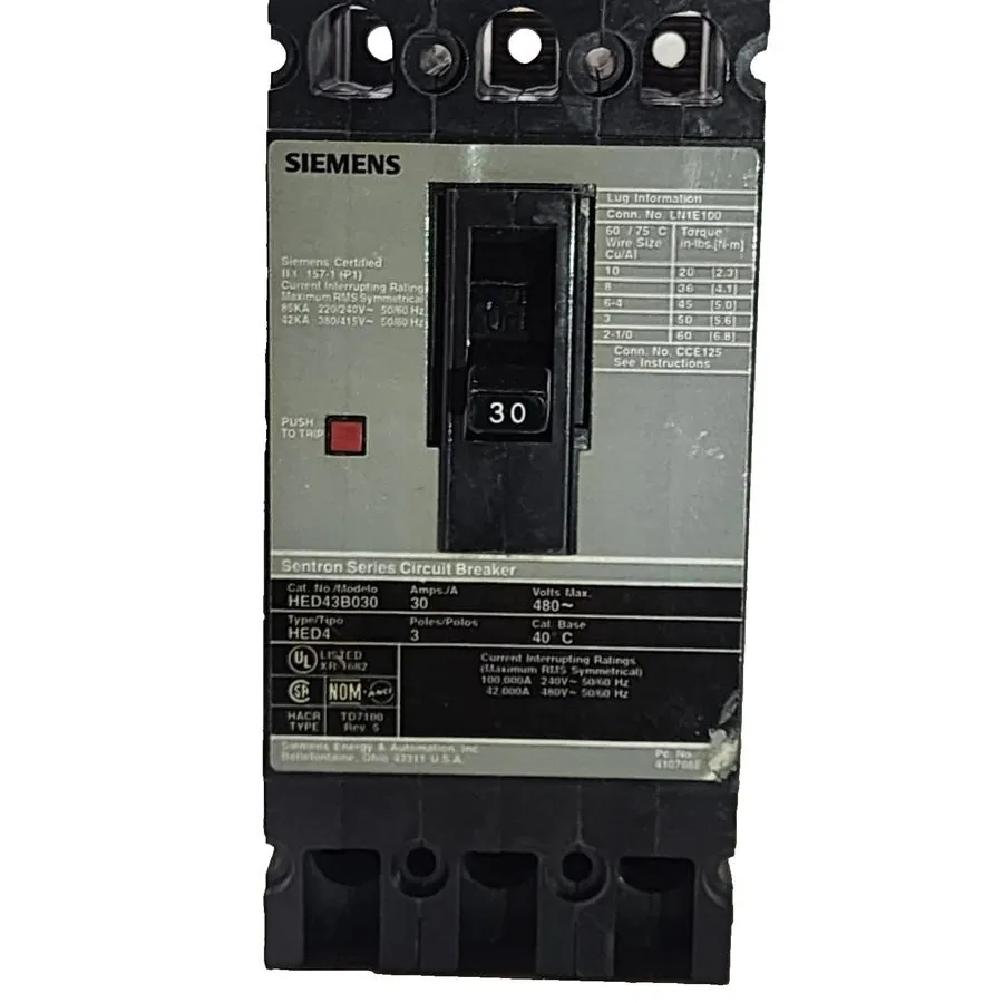 Автоматический выключатель Siemens HED43B030 Sentron Series Circuit Breaker 30A