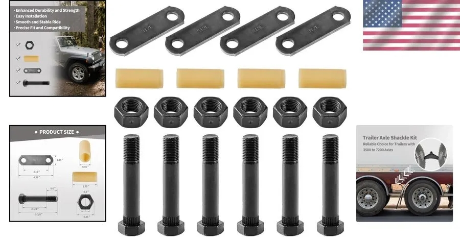 Такелажная скоба Traile Shackle Kit 3500lb-7200lb Axles 3-1/8" Straps 7 Bolts Nu — фото лота 1